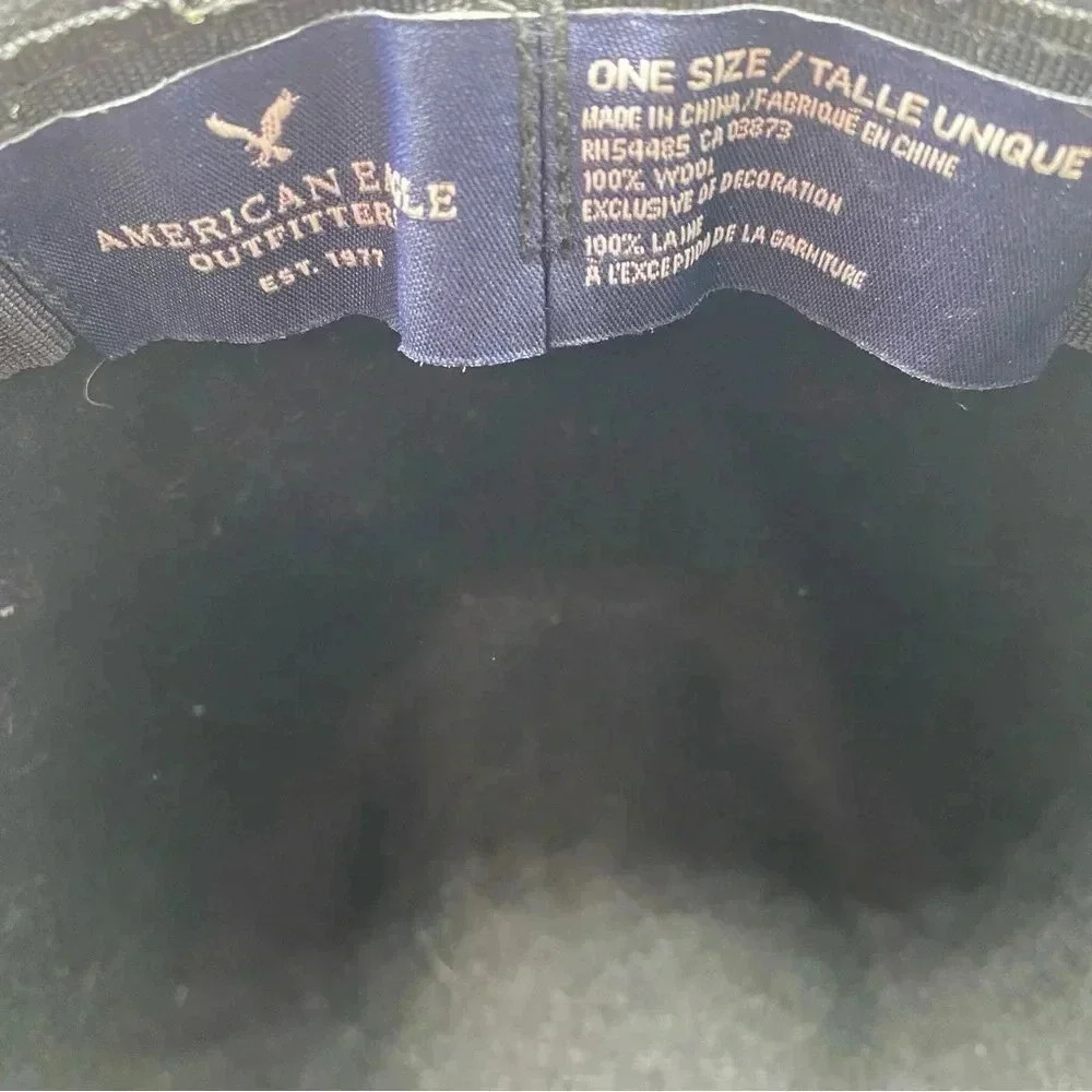 American Eagle black wool concho rancher traveler boho western  hat one size - Picture 3 of 4